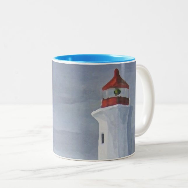 Tasse 2 Couleurs Lighthouse blue iphone (Devant droit)