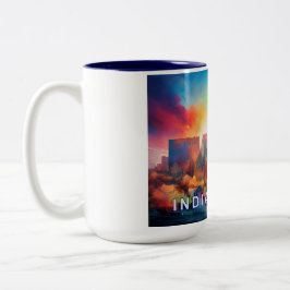 Tasse 2 Couleurs Ligne Skyline Artsy d'Indianapolis