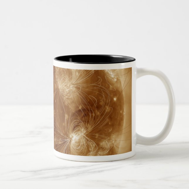 Tasse 2 Couleurs Lignes de champ magnétique sur le Soleil 2 (Droit)