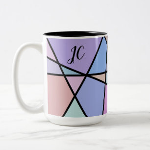Tasse 2 Couleurs Lignes et formes géométriques multicolores