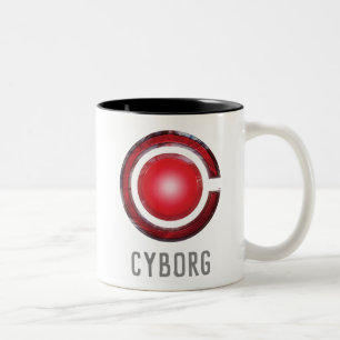 Tasse 2 Couleurs Ligue de Justice   Symbole Cyborg brillant