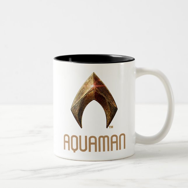 Tasse 2 Couleurs Ligue de Justice | Symbole d'aquaman métallique (Droit)