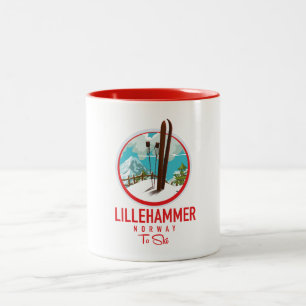 Tasse 2 Couleurs Lillehammer Norvège logo Ski
