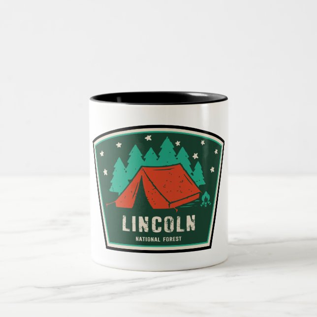 Tasse 2 Couleurs Lincoln National Forest Camping (Centre)