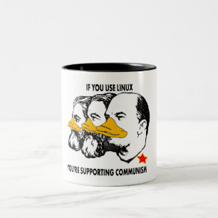 TASSE 2 COULEURS LINUX COMMUNISTES MARX ENGELS LENIN