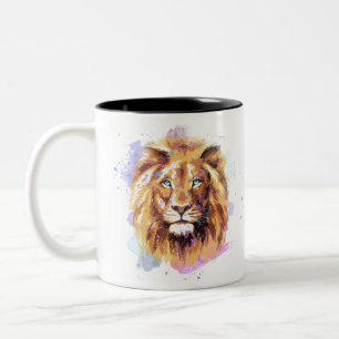 Tasse 2 Couleurs Lion aquarelle