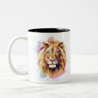 Tasse 2 Couleurs Lion aquarelle