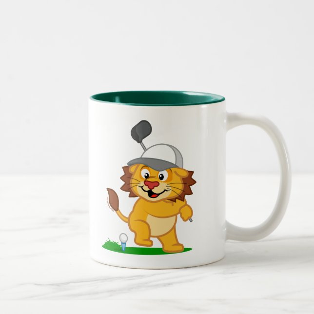 Tasse 2 Couleurs Lion de golf (Droit)