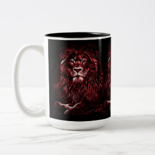 Tasse 2 Couleurs Lions rouges majestueux