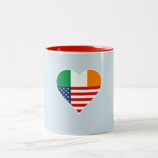 Tasse 2 Couleurs L'Irlande, irlandais - l'Amérique, les USA. Heart,