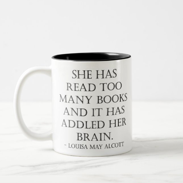 Tasse 2 Couleurs lisez trop de livres (Gauche)
