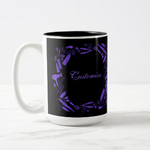 Tasse 2 Couleurs Liste de contrôle des cheveux noirs et violets