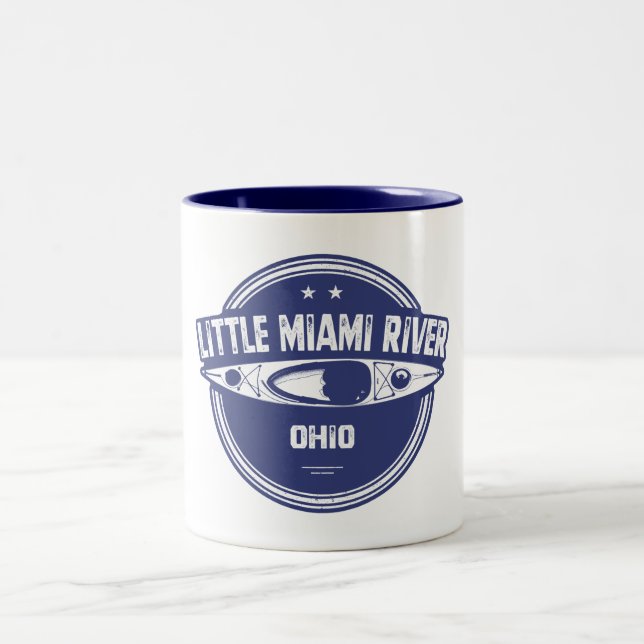 Tasse 2 Couleurs Little Miami River Ohio Kayak (Centre)