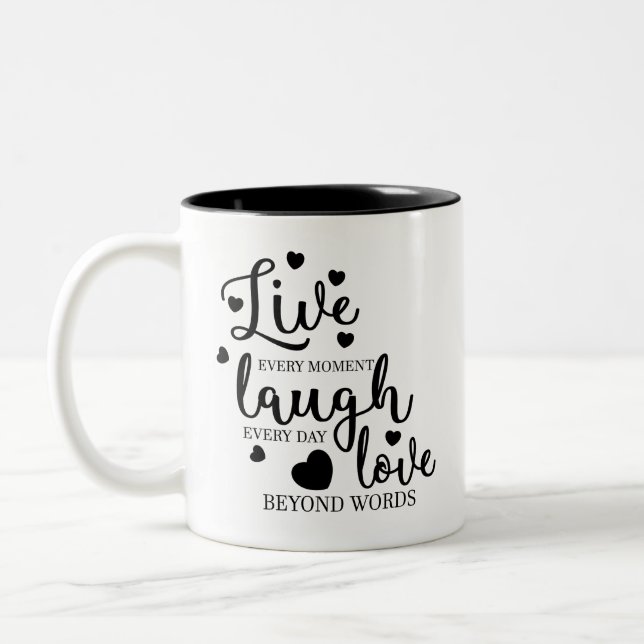 Tasse 2 Couleurs Live Laugh Love (Gauche)