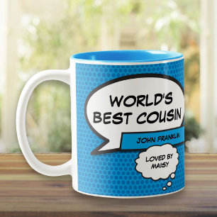Tasse 2 Couleurs Livre de bande dessinée drôle de cousin préféré bl