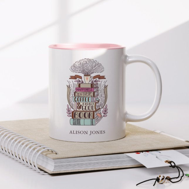 Tasse 2 Couleurs Livres et Louvain de café Personnalisé (Créateur téléchargé)