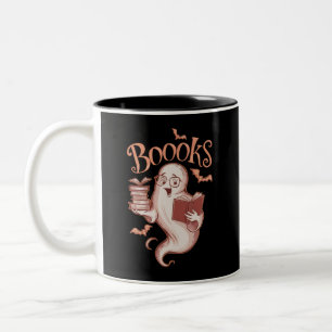 Tasse 2 Couleurs Livres Halloween Bibliothécaire Enseignant Lecteur