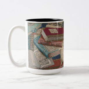 Tasse 2 Couleurs Livres vintages Arrière - plans Amateurs de livres