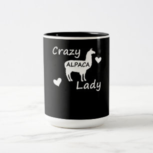Tasse 2 Couleurs Llama Gift   Dame folle d'Alpaca