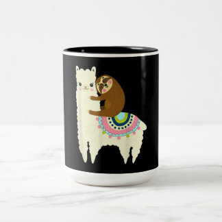 Tasse 2 Couleurs Llama Gift| Llama mignonne et Sloth, meilleurs ami