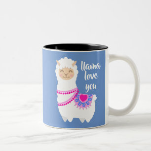 Tasse 2 Couleurs Llama vous aime Valentine pun