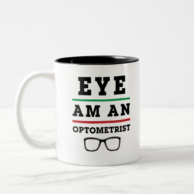 Tasse 2 Couleurs L'oeil est un optométriste drôle d'optométrie (Gauche)