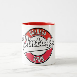 Tasse 2 Couleurs Logo de Grenade Espagne style vintage