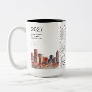 Tasse 2 Couleurs Logo de l'entreprise de la skyline de Denver 2027 