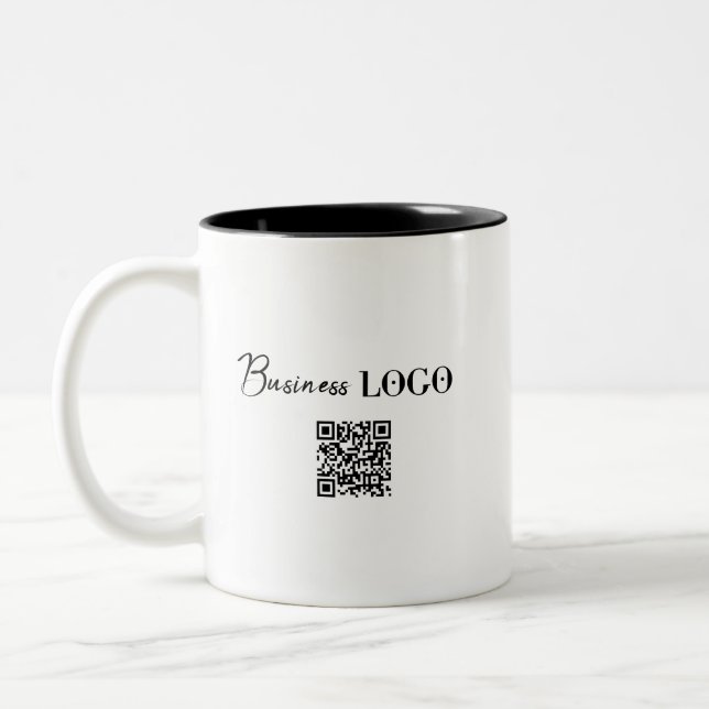Tasse 2 Couleurs Logo de l'entreprise et code QR (Gauche)