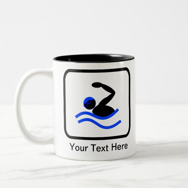 Tasse 2 Couleurs Logo de nage personnalisable (Gauche)