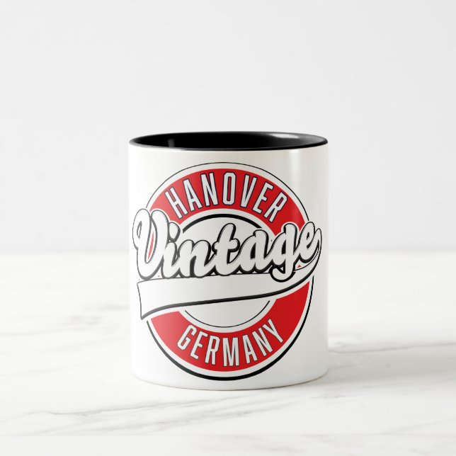 Tasse 2 Couleurs Logo de style vintage Hanover Allemagne. (Centre)