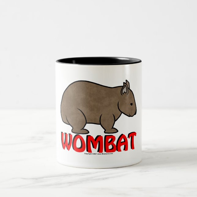 Tasse 2 Couleurs Logo de wombat (Centre)