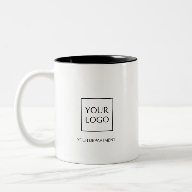 Tasse 2 Couleurs Logo d'entreprise noir Boug de café rectangulaire (Gauche)