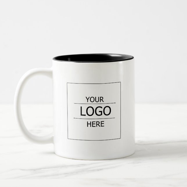 Tasse 2 Couleurs Logo d'entreprise personnalisé à deux tons (Gauche)