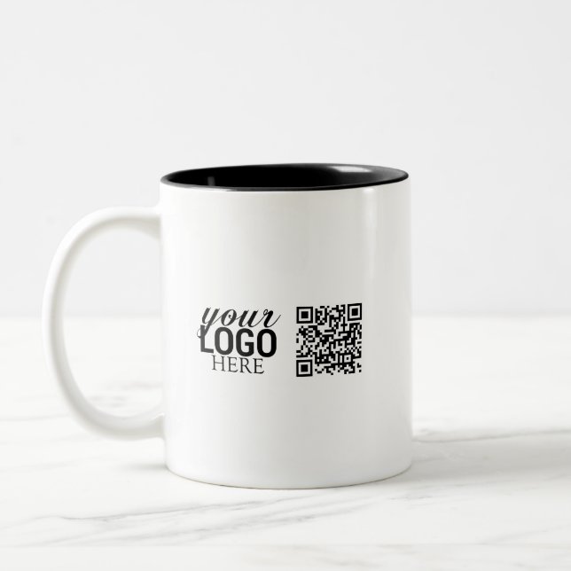 Tasse 2 Couleurs Logo d'entreprise promotionnel et code QR (Gauche)