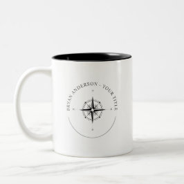 Tasse 2 Couleurs Logo moderne de boussole nautique