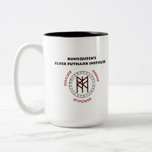 Tasse 2 Couleurs Logo RuneQueen's RQEFI en anglais/espagnol