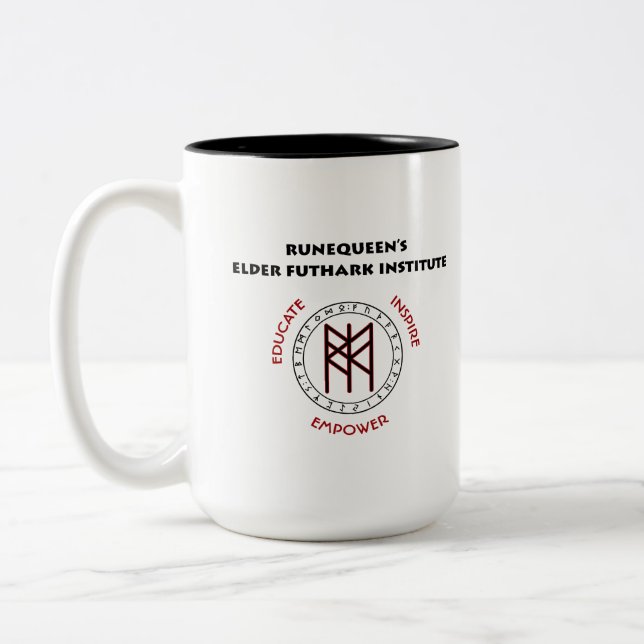 Tasse 2 Couleurs Logo RuneQueen's RQEFI en anglais/espagnol (Gauche)