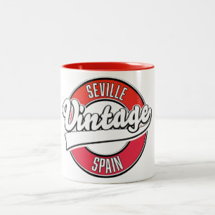 Tasse 2 Couleurs logo Séville Espagne style rétro