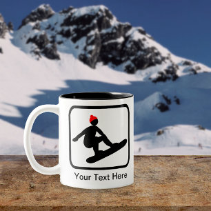 Tasse 2 Couleurs Logo Snowboarder personnalisable