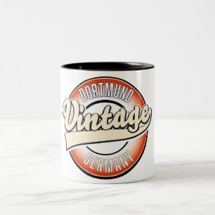 Tasse 2 Couleurs Logo style vintage de Dortmund,