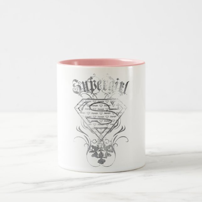 Tasse 2 Couleurs Logo super fille Fancy Silver (Centre)