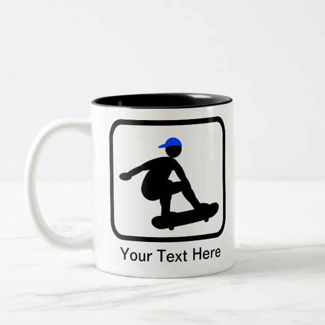 Tasse 2 Couleurs Logo sur skateboard personnalisable (Gauche)