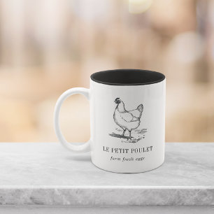 Tasse 2 Couleurs Logo vintage Hen Personnalisé