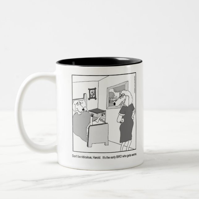 Tasse 2 Couleurs L'oiseau tôt obtient des vers (Gauche)