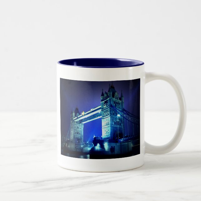 Tasse 2 Couleurs London Tower Bridge & Blue Night (Droit)