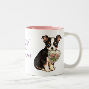 Tasse 2 Couleurs Long manteau Chihuahua Coeur Maman