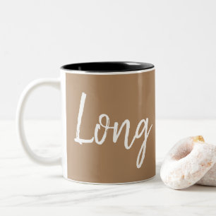 Tasse 2 Couleurs Longue Black Café amoureux typographie