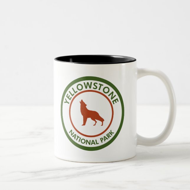 Tasse 2 Couleurs Loup du parc national Yellowstone (Droit)
