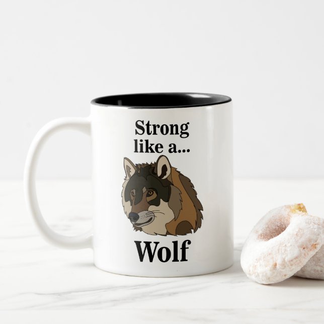 Tasse 2 Couleurs Loup gris (Avec donut)